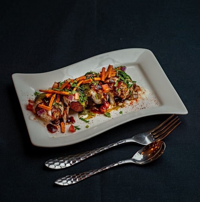 Beetroot Tikki Chaat.