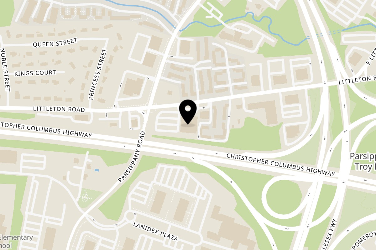 Map showing the location of Chand Palace Parsippany on 257 Littleton Rd in Parsippany
